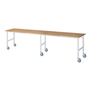Rau Mobiele Werktafel (HV) Tom (6 LR), B4000xD800xH910-1230mm, B-Platte-25mm