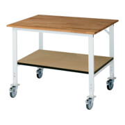 Rau Mobiele Werktafel (HV) Tom KM-01, B1250xD1000xH910-1230mm, B-Blad-25mm