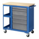 Rau rollende werkbank beuken blad met 6 laden 2 legplanken-1