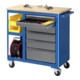 Rau rollende werkbank beuken blad met 6 laden 2 legplanken-3