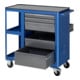 Rau rollende werkbank metalen blad met 6 laden 2 legplanken-4