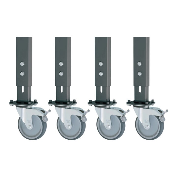 Rau Rollensatz f.Werktische H.760-1080xB1500/2000mm 2 Bockrollen 2 Lenkrollen