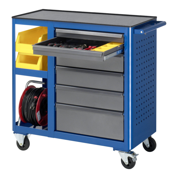 Rau Roller table de travail en métal avec 6 tiroirs 2 compartiments de rangement