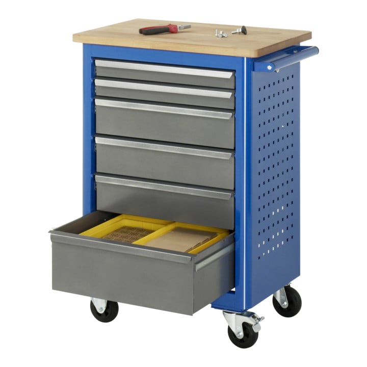 Rau Rollwerkbank Buche-Top mit 6 Schubladen