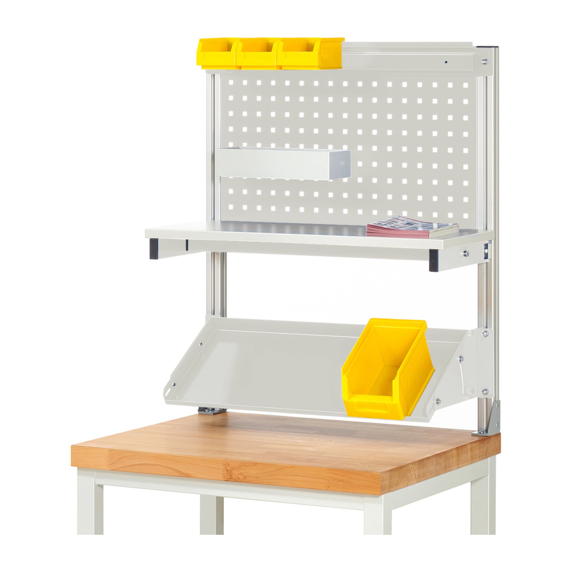 Rau System-Aufbau (Komplettset-01 B750 mm), zur Montage auf Arbeitsplatte, RAL7035
