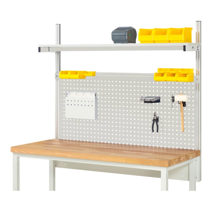 Set Rau Fahrbare Werkbank, BxTxH 1500x700x880 mm + System-Aufbau Komplettset 01