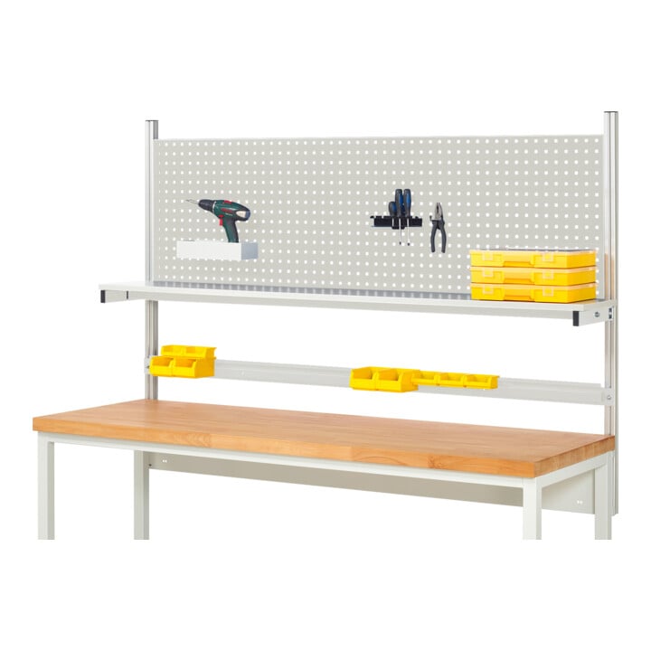 Set Rau Werkbank, BxTxH 2000x700x840 mm + System-Aufbau Komplettset 01