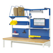 Rau System-Aufbau - Set 06 H1380mm, Gestell lichtgrau, Ausstattung enzianblau