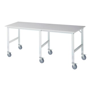Rau Table de travail mobile (HV) Tom (6 LR), L2500xP1000xH910-1230mm, plateau M 22mm