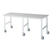 Rau Table de travail mobile (HV) Tom (6 LR), L2500xP1000xH910-1230mm, plateau M 22mm