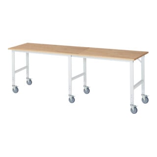 Rau Table de travail mobile (HV) Tom (6 LR), L3000xP800xH910-1230mm, plateau B 25mm