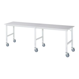 Rau Table de travail mobile (HV) Tom (6 LR), L3000xP800xH910-1230mm, Plateau M 22mm