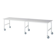 Rau Table de travail mobile (HV) Tom (6 LR), L4000xP1000xH910-1230mm, plateau M 22mm