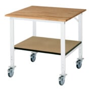 Rau Table de travail mobile (HV) Tom KM-01, L1000xP1000xH910-1230mm, plateau B-25mm