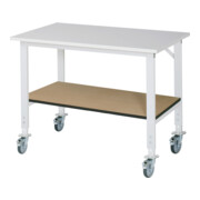 Rau Table de travail mobile (HV) Tom KM-01, L1250xP800xH910-1230mm, plateau M 22mm