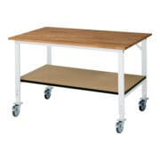 Rau Table de travail mobile (HV) Tom KM-01, L1500xP1000xH910-1230mm, Plateau B-25mm
