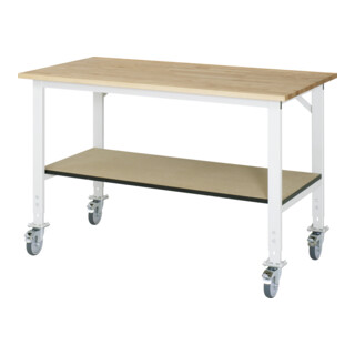 Rau Table de travail mobile (HV) Tom KM-01, L1500xP800xH910-1230mm, Plateau B-25mm