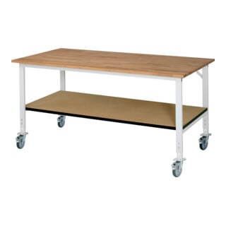 Rau Table de travail mobile (HV) Tom KM-01, L2000xP1000xH910-1230mm, Plateau B 25mm