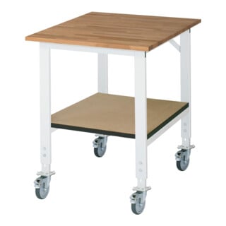 Rau Table de travail mobile (HV) Tom KM-01, L750xP1000xH910-1230mm, Plateau B-25mm