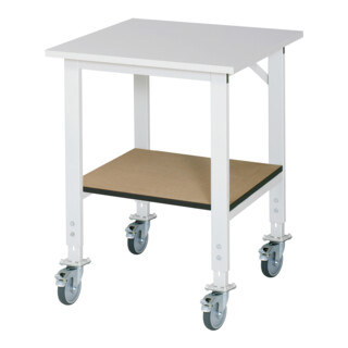 Rau Table de travail mobile (HV) Tom KM-01, L750xP800xH910-1230mm, Plateau M-22mm