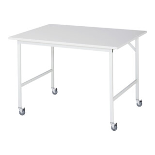 Rau Table de travail mobile Jerry (4 LR), L1250xP1000xH900mm, plateau M 22mm