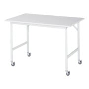 Rau Table de travail mobile Jerry (4 LR), L1250xP800xH900mm, plateau M 22mm