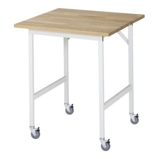 Rau Table de travail mobile Jerry (4 LR), L750xP800xH900mm, Plateau B-25mm