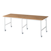 Rau Table de travail mobile Jerry (6 LR), L2500xP1000xH900mm, Plateau B-25mm