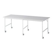 Rau Table de travail mobile Jerry (6 LR), L2500xP1000xH900mm, plateau M-22mm