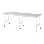 Rau Table de travail mobile Jerry (6 LR), L2500xP800xH900mm, plateau M 22mm