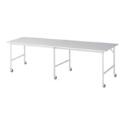 Rau Table de travail mobile Jerry (6 LR), L3000xP1000xH900mm, Plateau M 22mm
