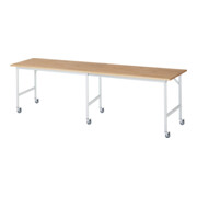 Rau Table de travail mobile Jerry (6 LR), L3000xP800xH900mm, Plateau B-25mm