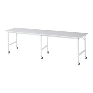 Rau Table de travail mobile Jerry (6 LR), L3000xP800xH900mm, plateau M 22mm