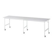 Rau Table de travail mobile Jerry (6 LR), L3000xP800xH900mm, plateau M 22mm