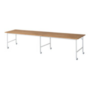 Rau Table de travail mobile Jerry (6 LR), L4000xP1000xH900mm, Plateau B 25mm