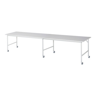 Rau Table de travail mobile Jerry (6 LR), L4000xP1000xH900mm, plateau M 22mm