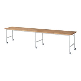 Rau Table de travail mobile Jerry (6 LR), L4000xP800xH900mm, Plateau B-25mm