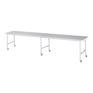 Rau Table de travail mobile Jerry (6 LR), L4000xP800xH900mm, plateau M 22mm