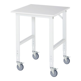 Rau Table de travail mobile Tom (4 LR), L750xP800xH910-1230mm, plateau M 22mm