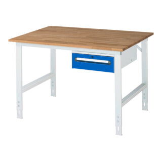 Rau Table de travail Tom réglable en hauteur KM02, L1250xP1000xH910-1230mm, plateau B-25mm