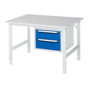 Rau Table de travail Tom réglable en hauteur KM03, L1250xP1000xH760-1080mm, plateau M 22mm