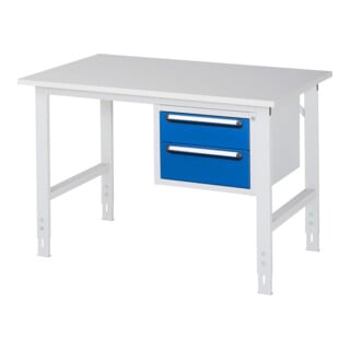Rau Table de travail Tom réglable en hauteur KM03, L1250xP800xH760-1080mm, plateau M 22mm