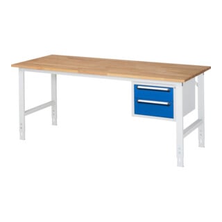 Rau Table de travail Tom réglable en hauteur KM03, L2000xP800xH760-1080mm, plateau B-25mm