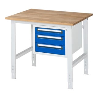 Rau Table de travail Tom réglable en hauteur KM04, L1000xP800xH760-1080mm, plateau B-25mm