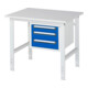 Rau Table de travail Tom réglable en hauteur KM04, L1000xP800xH760-1080mm, plateau M 22mm-1