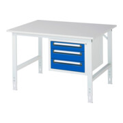 Rau Table de travail Tom réglable en hauteur KM04, L1250xP1000xH760-1080mm, plateau M 22mm