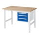 Rau Table de travail Tom réglable en hauteur KM04, L1250xP800xH760-1080mm, plateau B-25mm-1