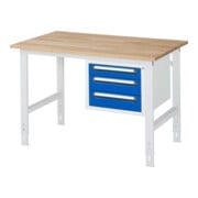 Rau Table de travail Tom réglable en hauteur KM04, L1250xP800xH760-1080mm, plateau B-25mm