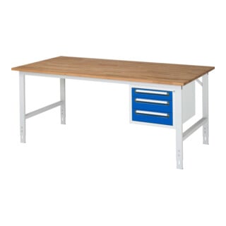 Rau Table de travail Tom réglable en hauteur KM04, L2000xP1000xH760-1080mm, plateau B-25mm