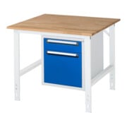 Rau Table de travail Tom réglable en hauteur KM05, L1000 x P1000 x H760-1080mm, plateau B-25mm